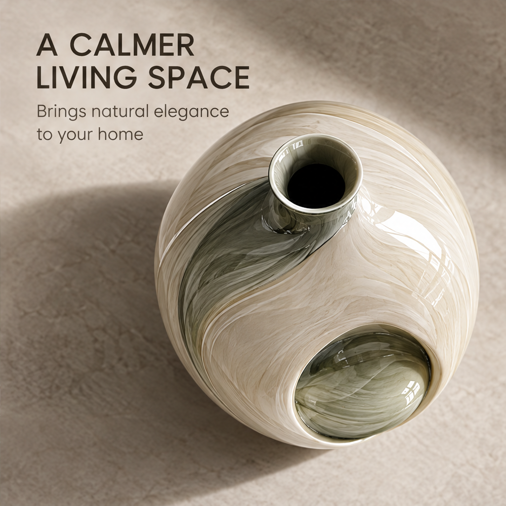 Art in Every Detail — close-up of concave cavity interior with pooling olive-green glaze and ivory swirl texture, refined textures for a lasting expression