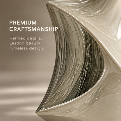 Premium Craftsmanship close-up — refined texture and glossy finish detail of decorative vase