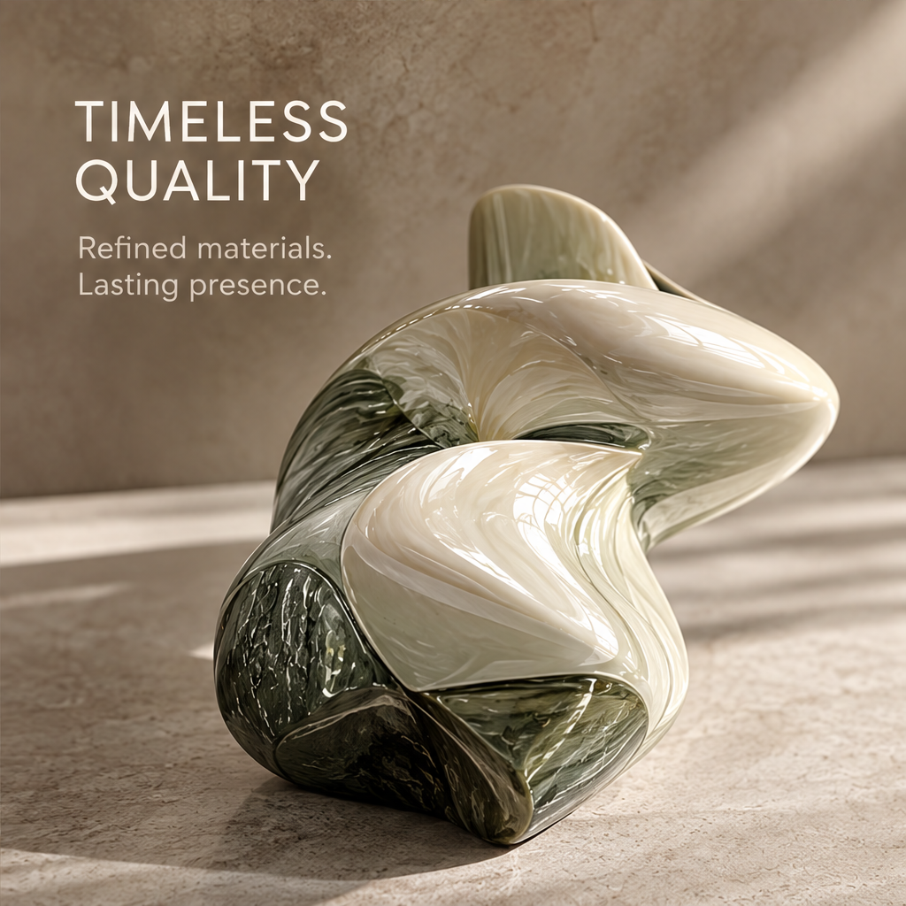 Timeless Quality — close-up of dual-tone glaze texture, refined materials and lasting presence