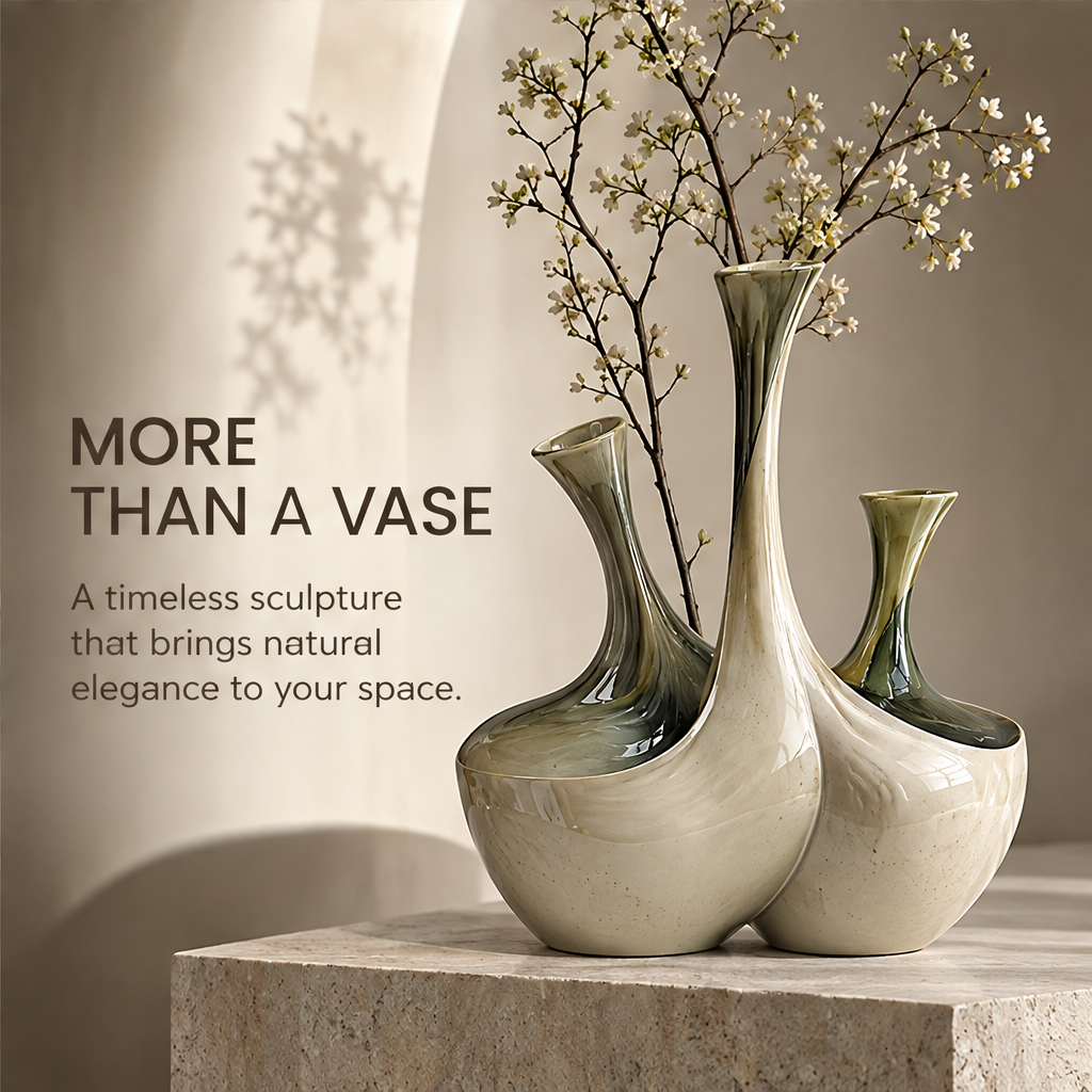 Artisanal Craftsmanship — close-up of olive-green hand-finished glaze on ceramic neck, organic beauty detail