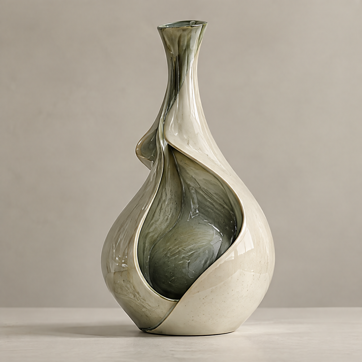 More Than a Vase — spiral-wrap vase on shelf in natural light, a sculptural statement that brings art into your space