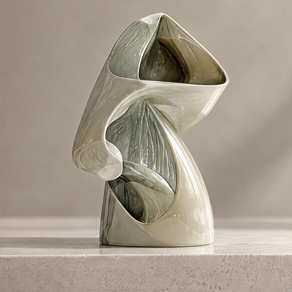 Art in Every Curve — close-up of organic fold detail and dual opening, crafted with exquisite detail