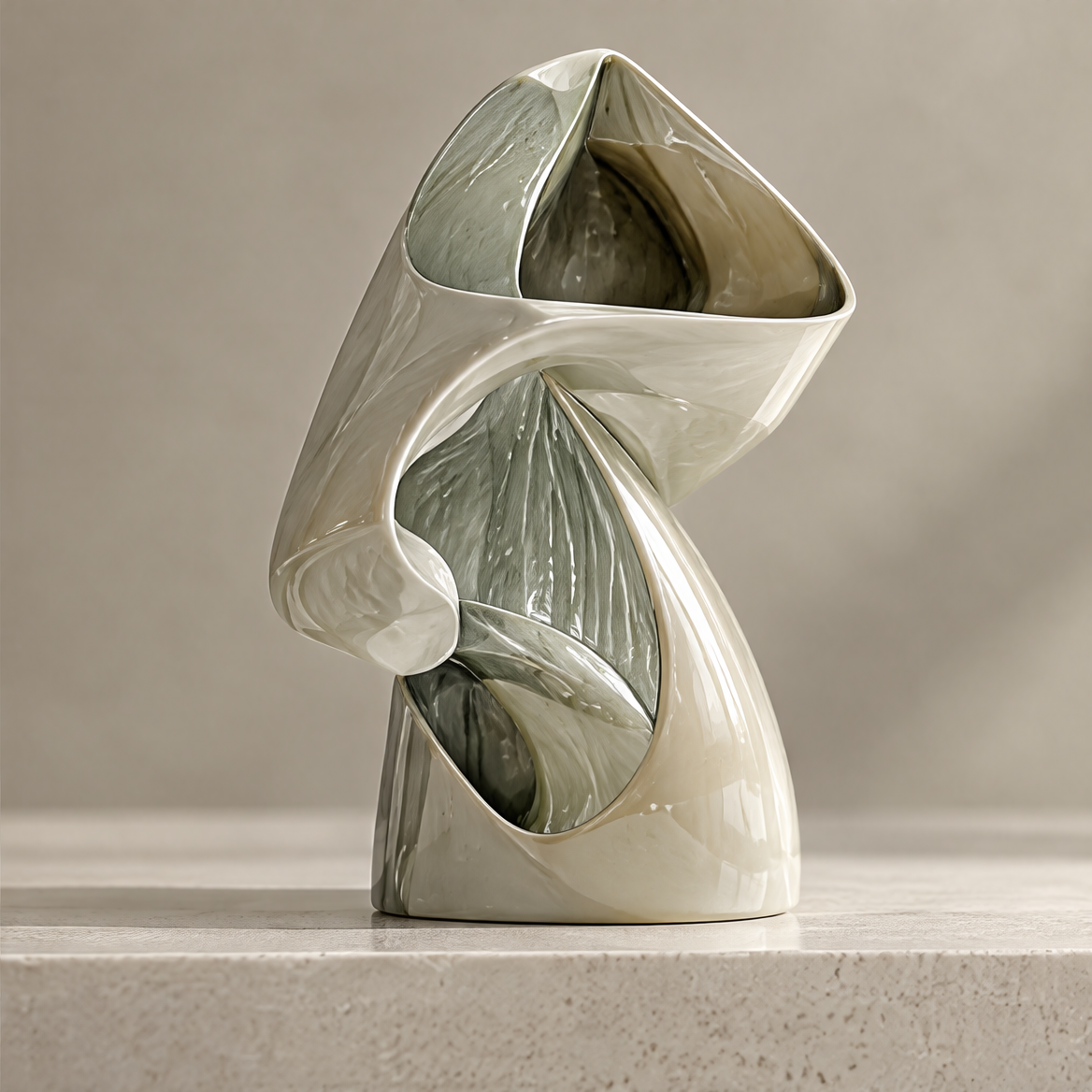 Art in Every Curve — close-up of organic fold detail and dual opening, crafted with exquisite detail