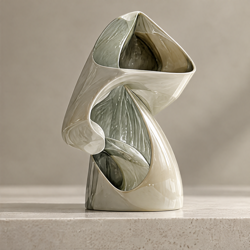 Art in Every Curve — close-up of organic fold detail and dual opening, crafted with exquisite detail